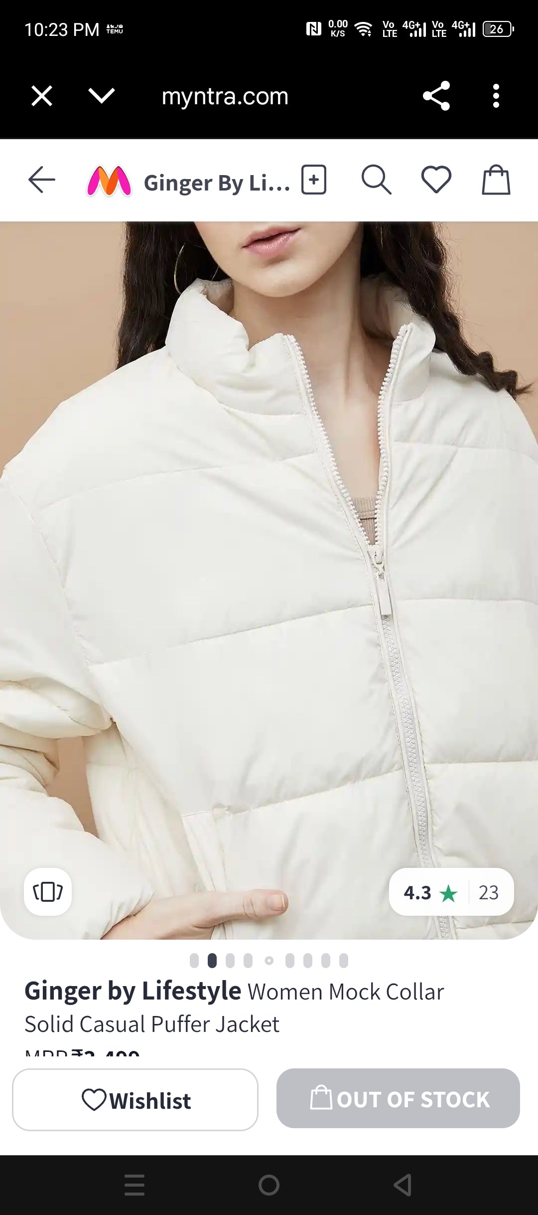 Fashion ladies paded puffy jacket medium to large size