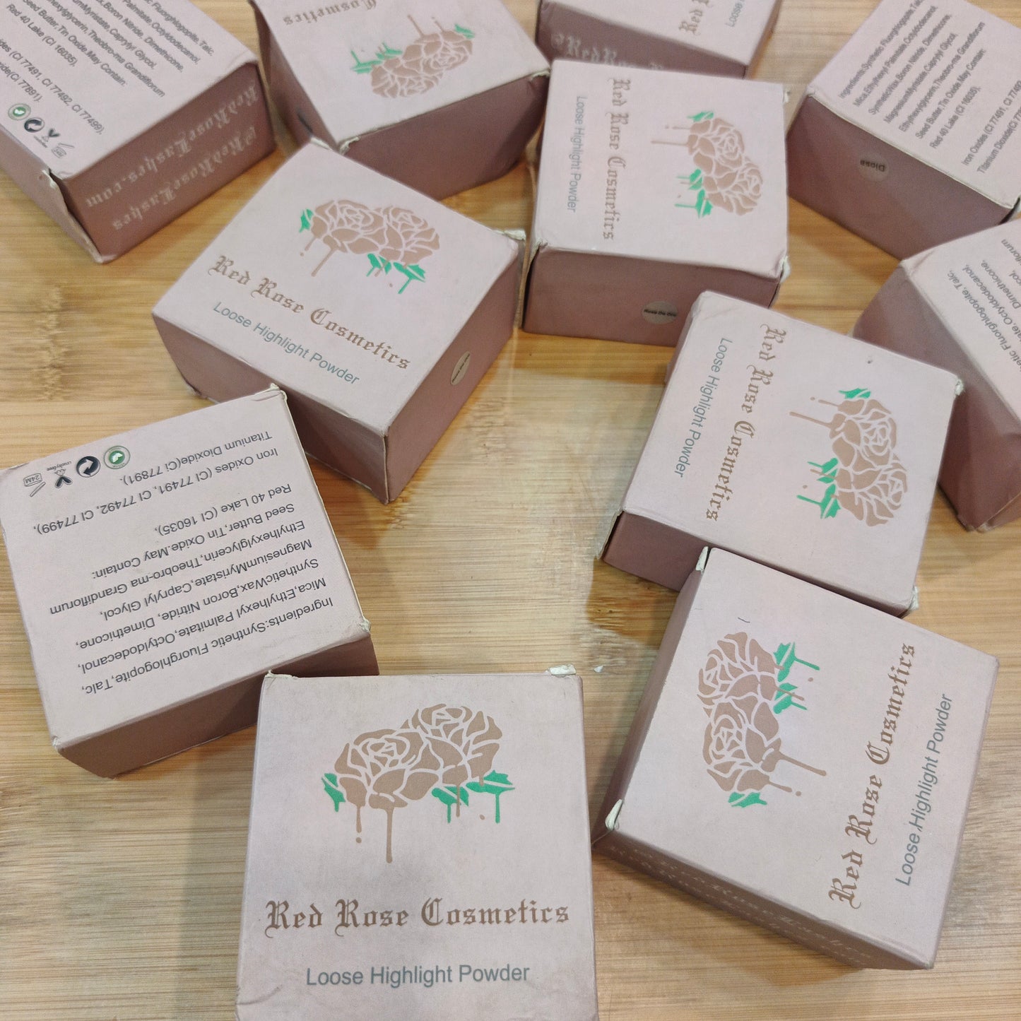 Red rose lose highlighter powder