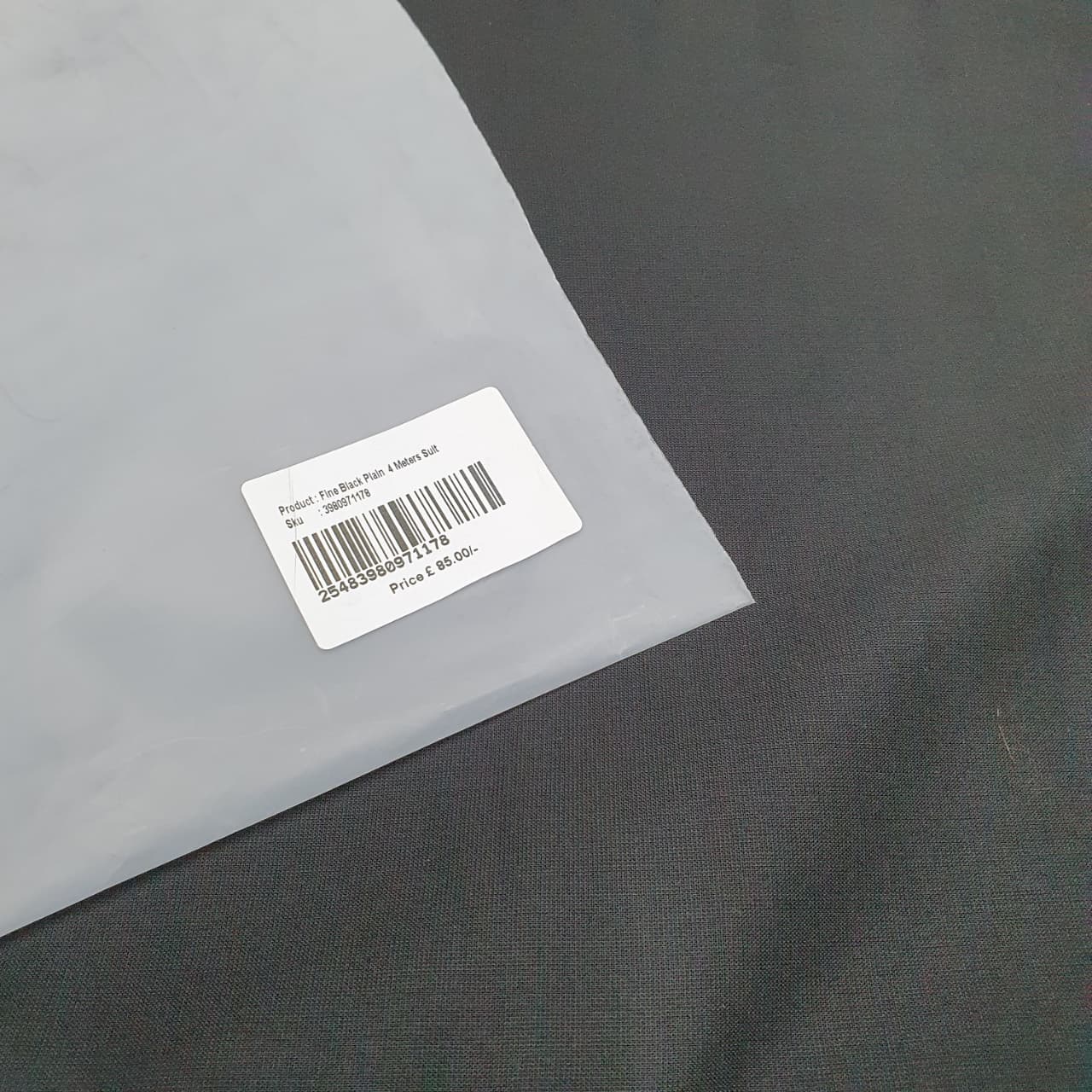 Fine Black Plain Mens Fabric for Shalwar Kameez, 63950