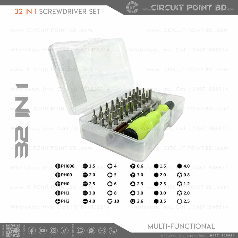 32-in-1 Multi-Purpose Precision Screwdriver Repair Tool Kit