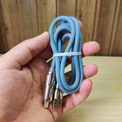 Heavy-Duty USB to Lightning Fast Charge Cable - Soft Blue Silicone