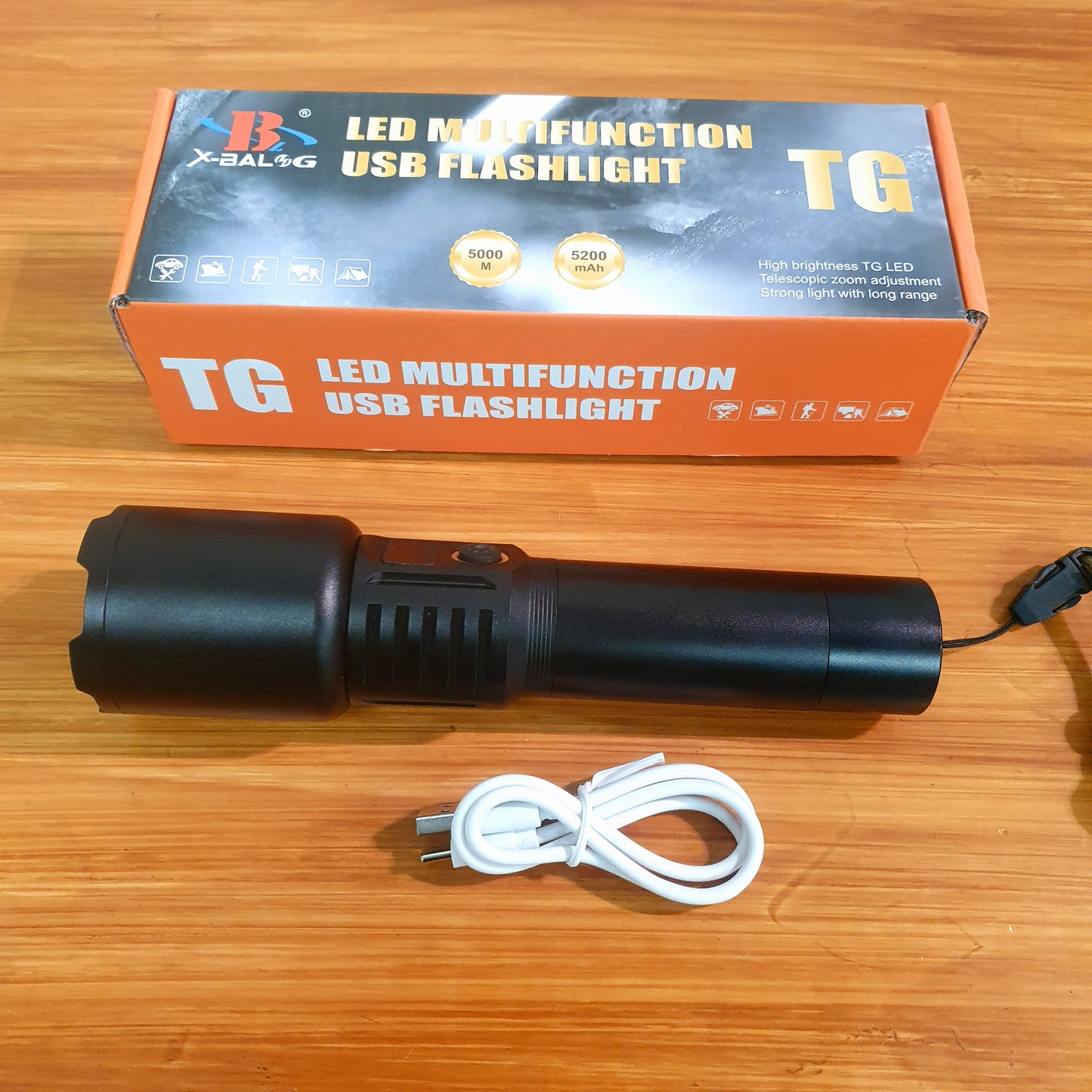 TG multifunctional flashlight metal body