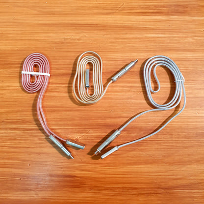 Convertible Charging Cable Lightning-Type C  for iphone android material : Metal