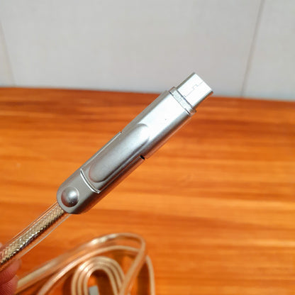 Convertible Charging Cable Lightning-Type C  for iphone android material : Metal