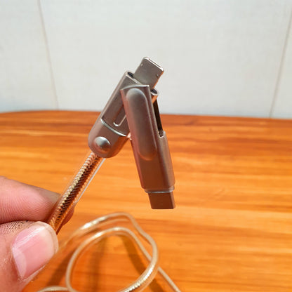 Convertible Charging Cable Lightning-Type C  for iphone android material : Metal