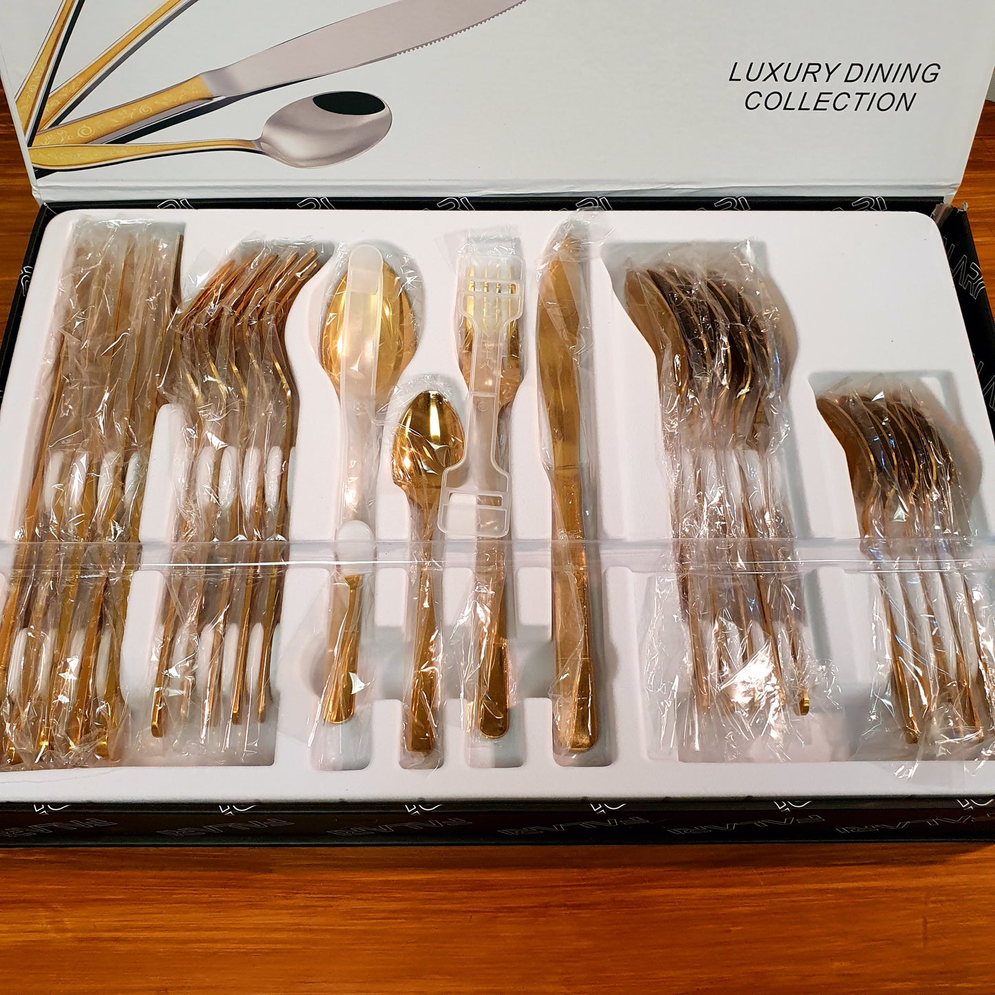 Falari 24 pcs high quality golden spoons set