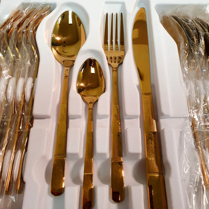 Falari 24 pcs high quality golden spoons set