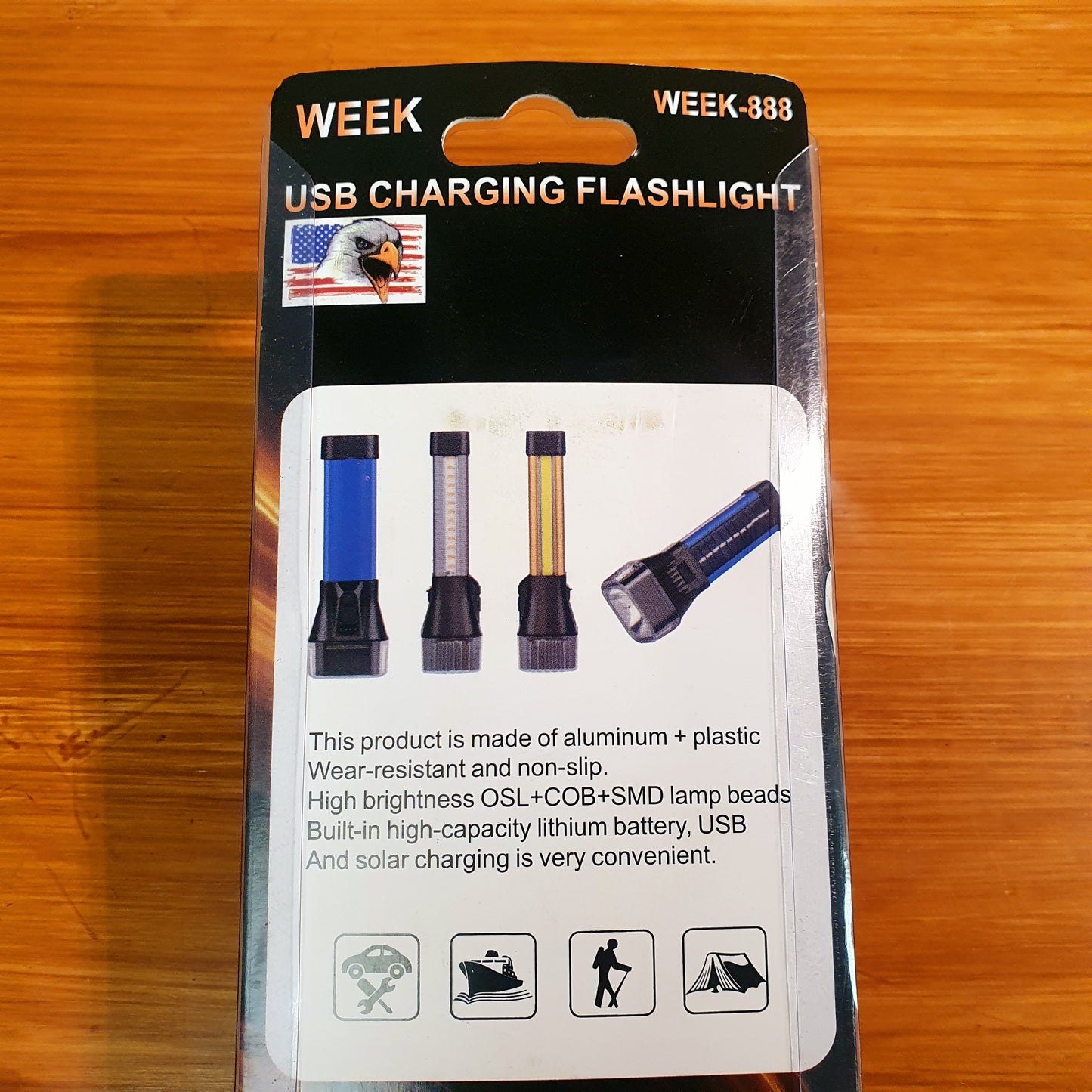 Solar Chargeable Flashlight 3 in 1