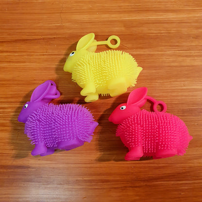 Puffer rabbit stretchable toy with lights