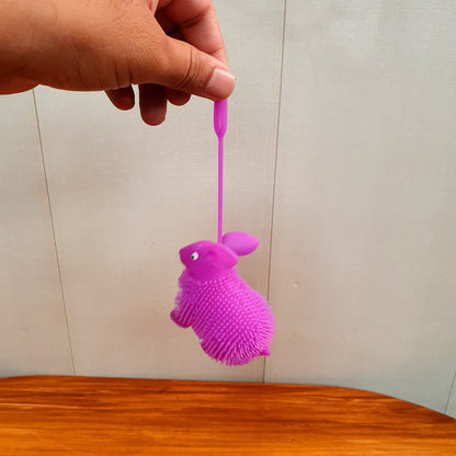 Puffer rabbit stretchable toy with lights