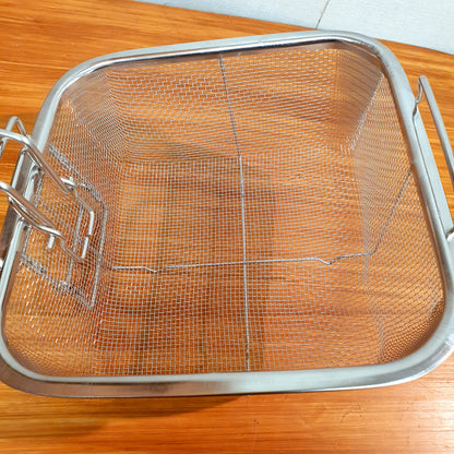 Non Stick Square Kitchen With Handle Oil Strainer Portable Stainless Steel Frying Basket