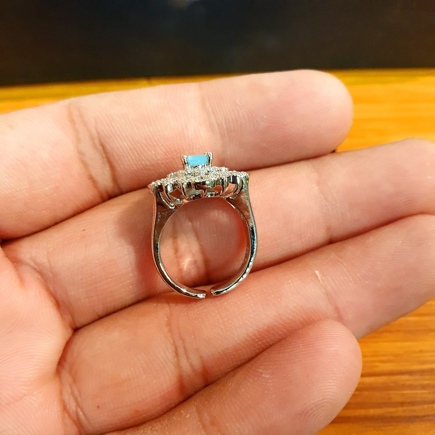 Silver Ring With Different Color Stone