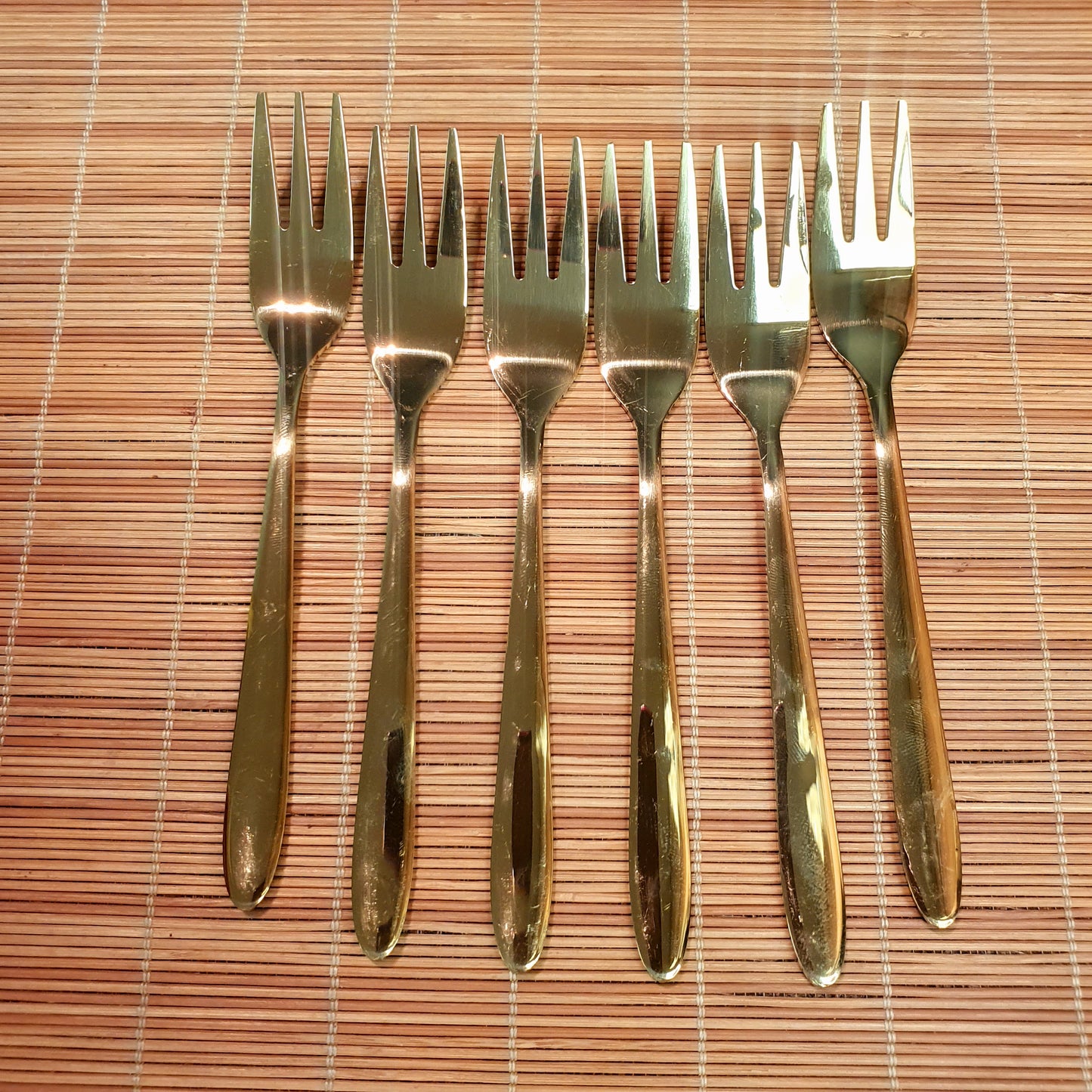 Golden Small Fork Set 6