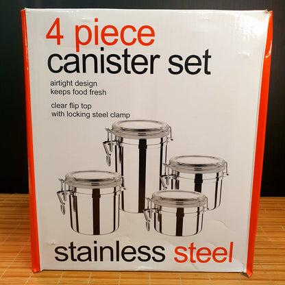4 Pieces Stainless Steel Canister Set