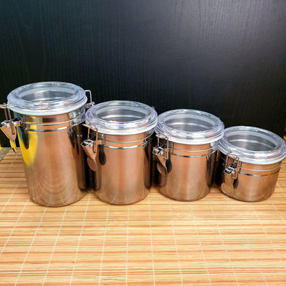 4 Pieces Stainless Steel Canister Set
