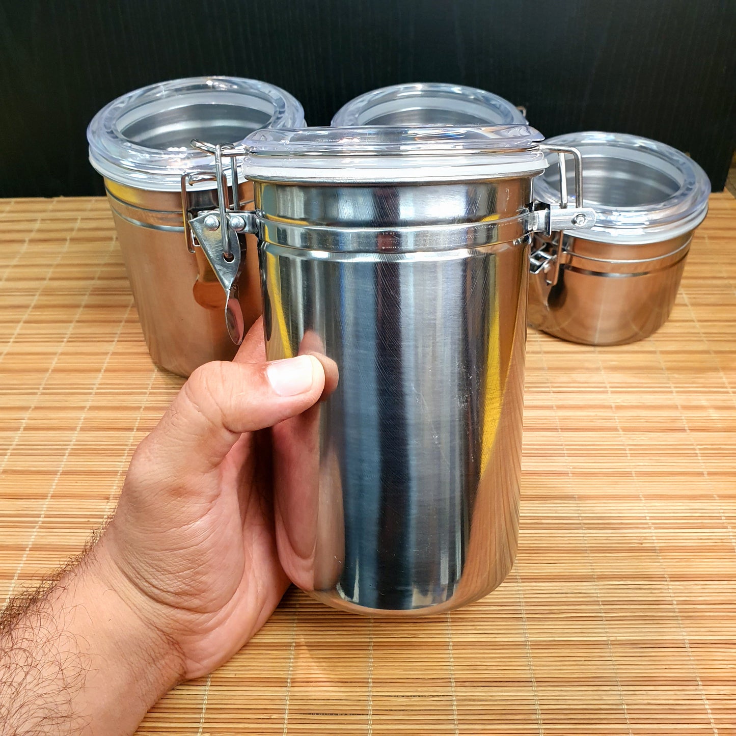 4 Pieces Stainless Steel Canister Set