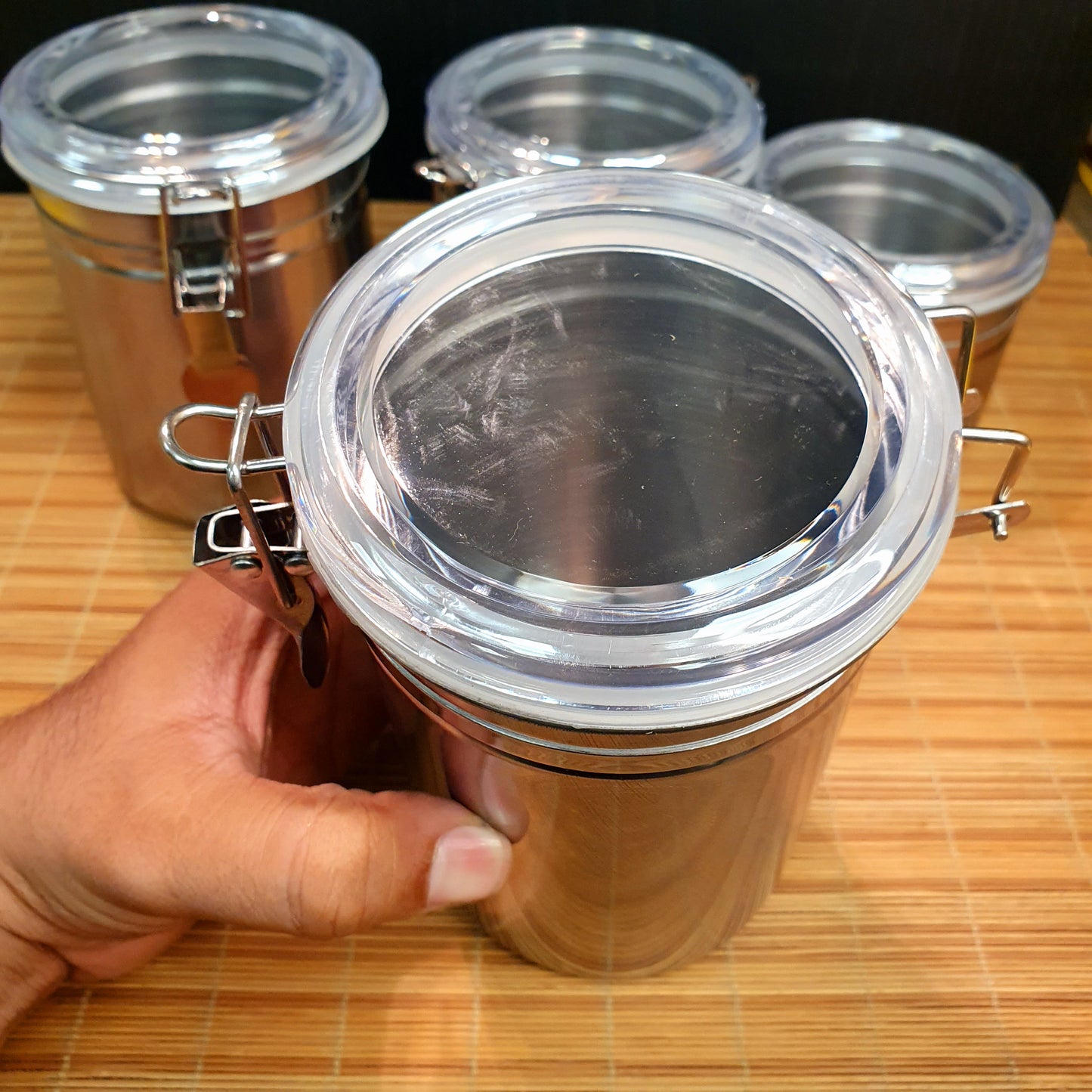 4 Pieces Stainless Steel Canister Set
