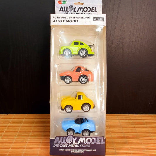 Pushpull Freewheeling ALloy Model Die Cast Metal Cars Pack of 4