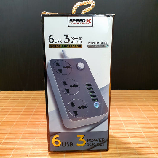 6 Usb & 3 Power Sockets