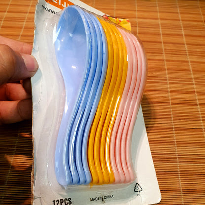 12 Pieces Multi Color Spoon Pack 1525