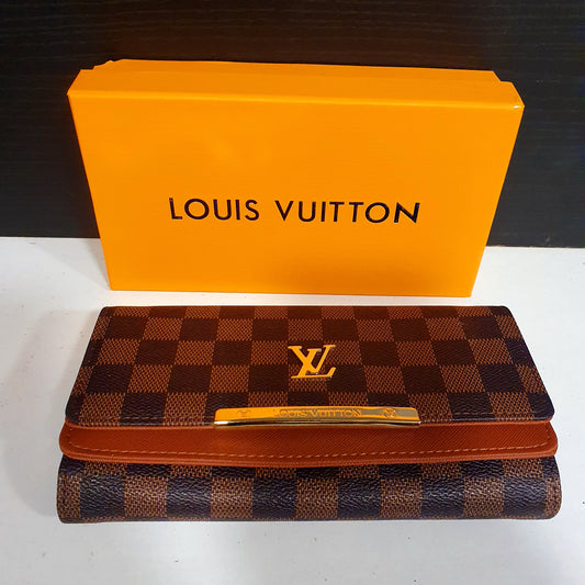 Wheat Grid Long Wallet LV Wallet