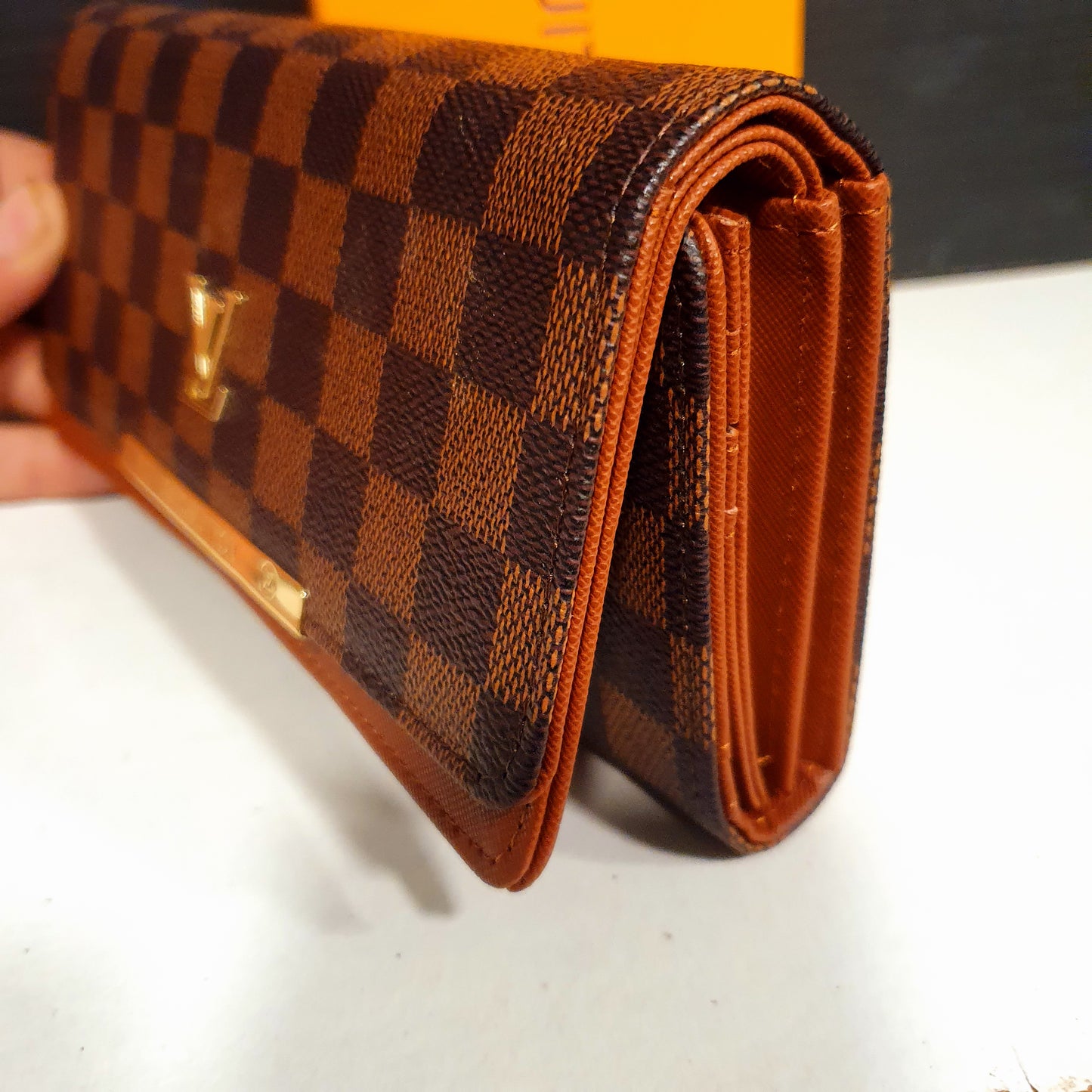 Wheat Grid Long Wallet LV Wallet