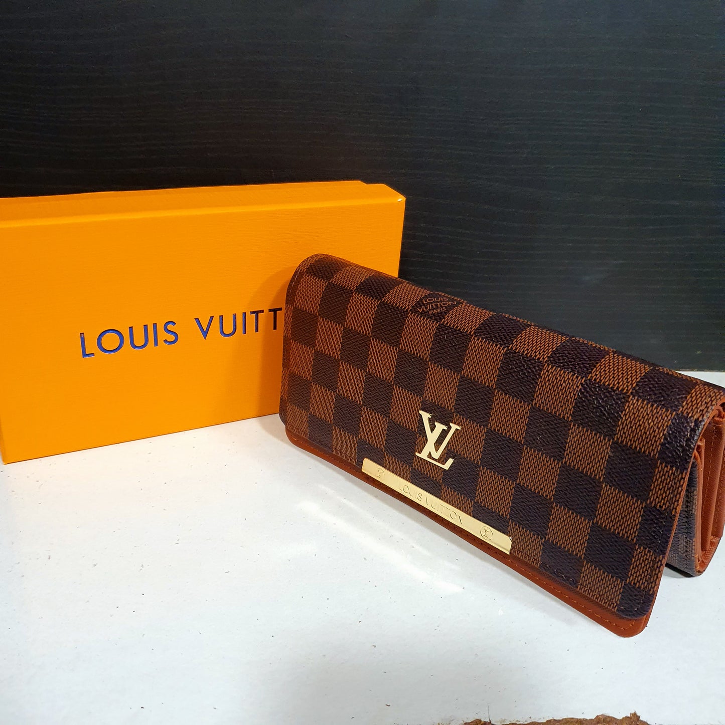 Wheat Grid Long Wallet LV Wallet
