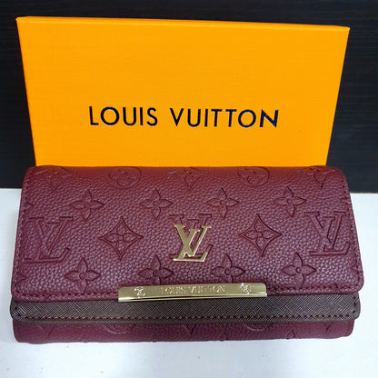 Lv Wallet Coffee Color Long Style Clutch