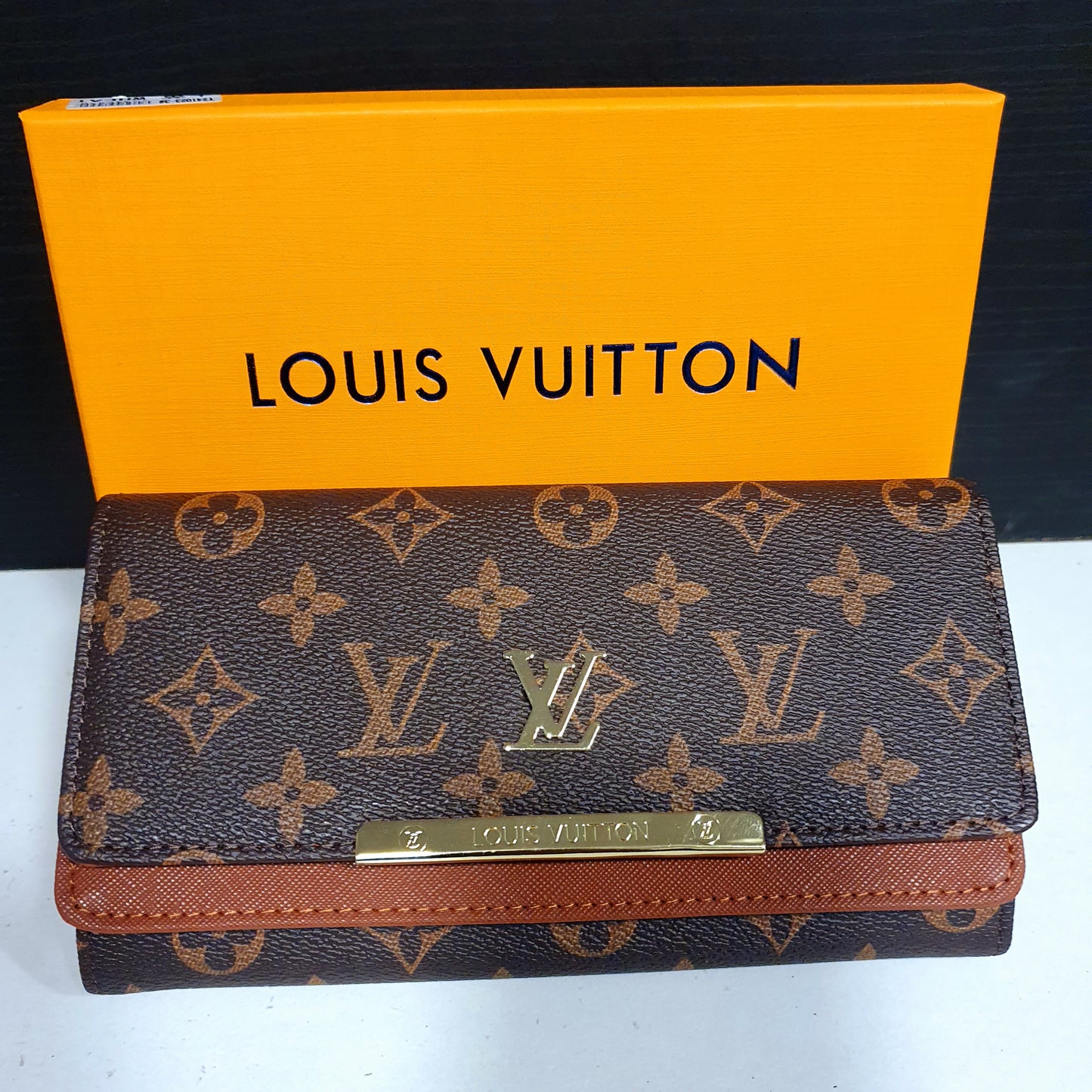 Brown Lv Wheat Color Wallet Long Clutch