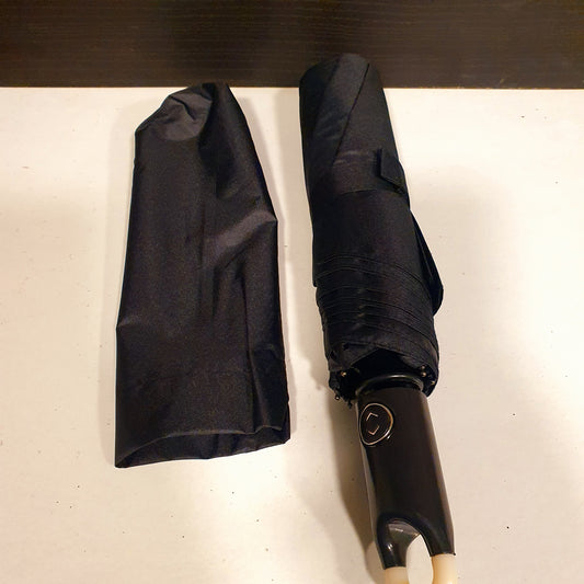 Black Off white Button Opening Umbrella For Traveling 313001
