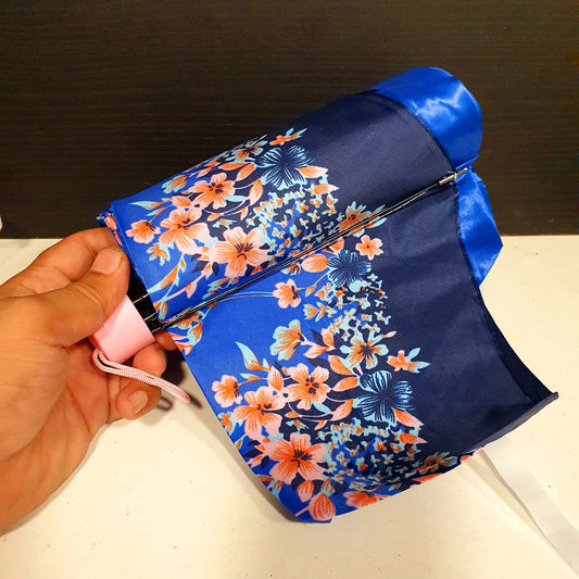 Multi Floral Style Foldable Umbrella For Travelling Pink Handle 31450