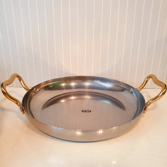 Karahi Stainless Steel with golden Handle 21880