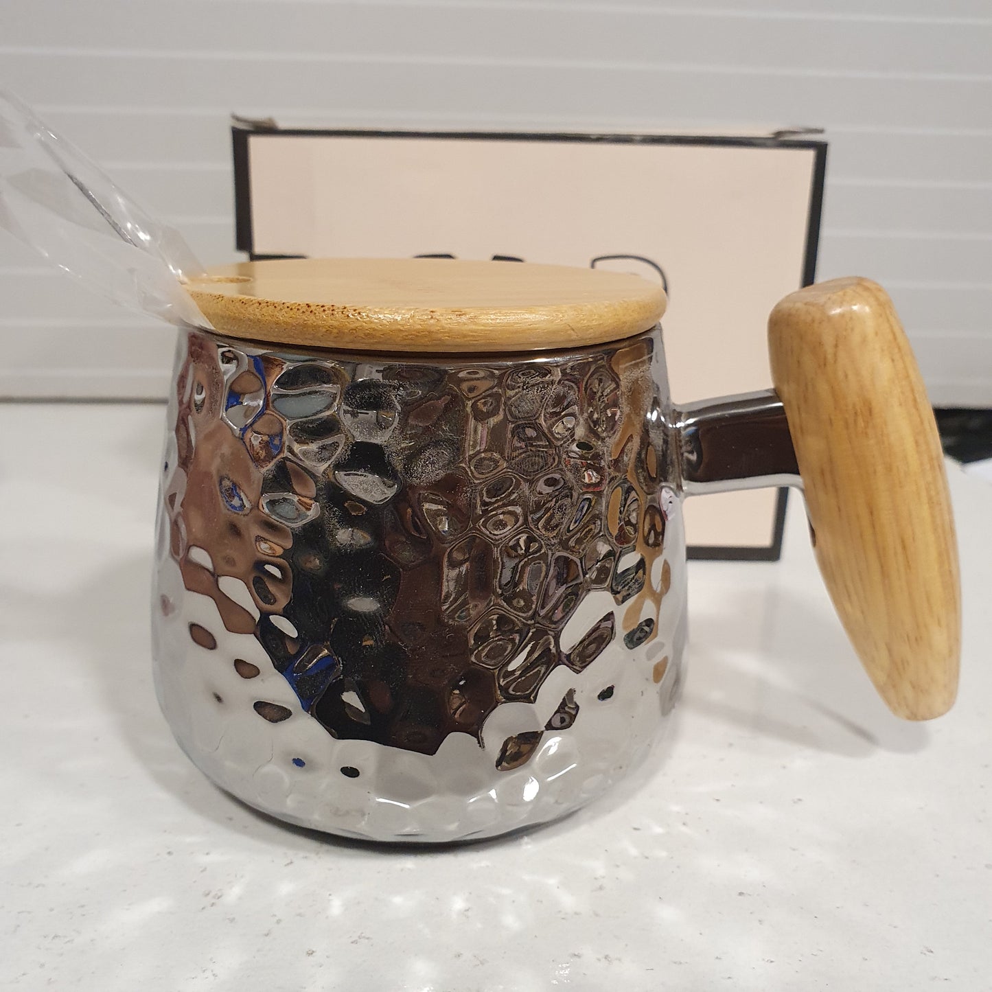 Hammered Cup with Spoon 61035