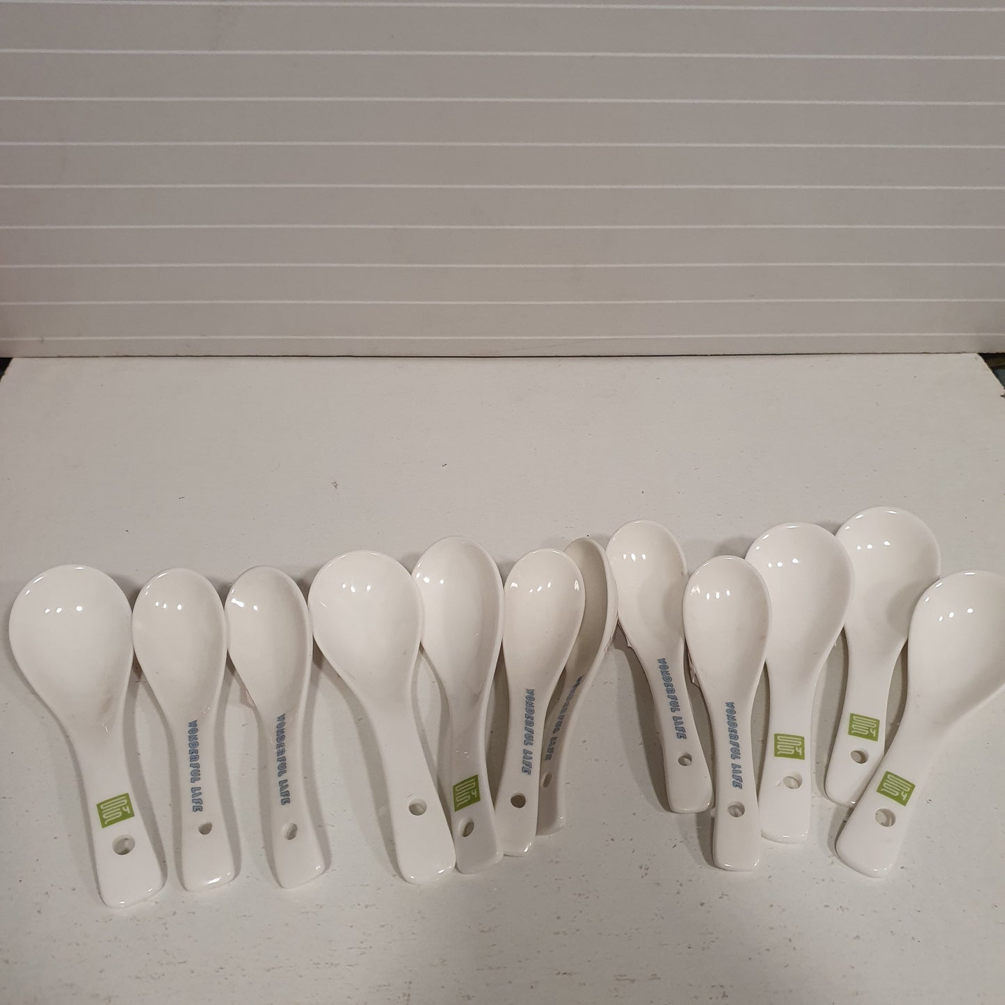 White Spoon Set Pack of 12 for Soap 21450