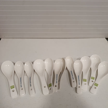 White Spoon Set Pack of 12 for Soap 21450