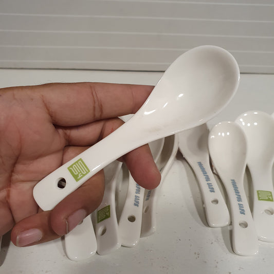 White Spoon Set Pack of 12 for Soap 21450