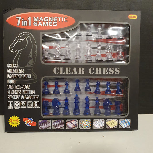 7 in 1 Magnetic Games Clear Chess 31430