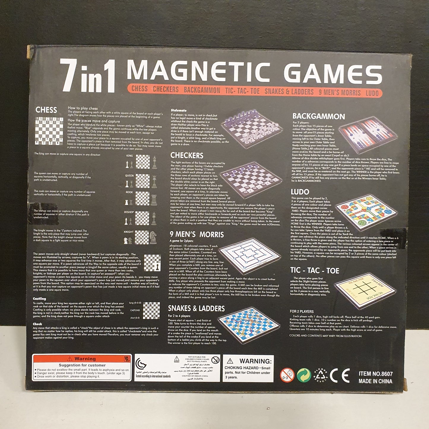 7 in 1 Magnetic Games Clear Chess 31430
