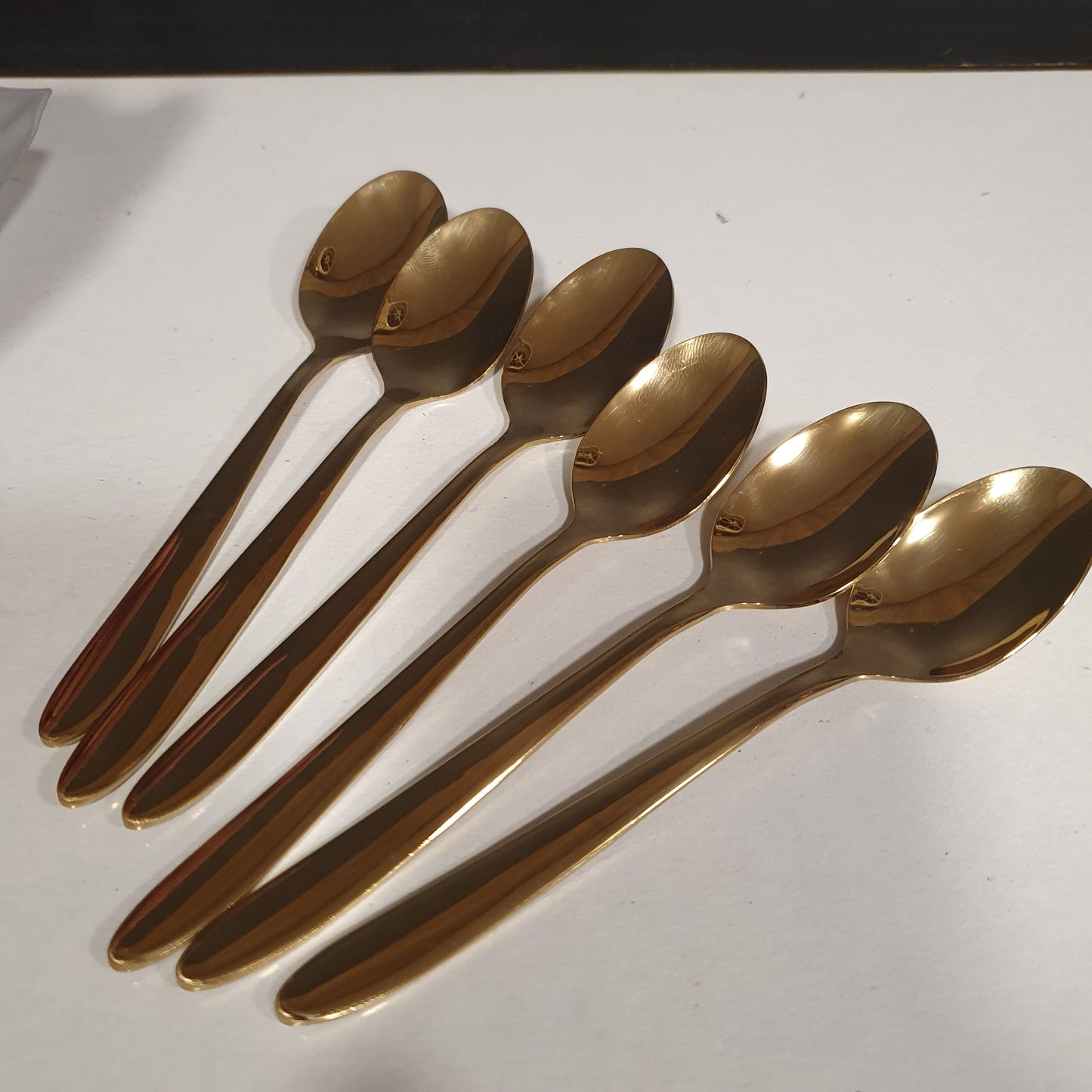 6 Pcs Golden Dessert Spoons Set 12100