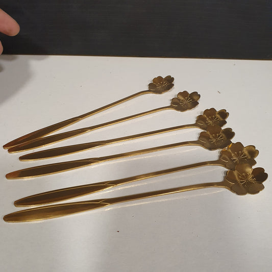 Golden Sakura Flower ice cream Spoon Set 11350