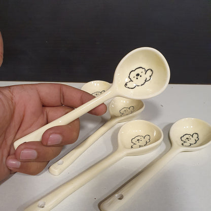 6 Pcs White Spoon Set 61180