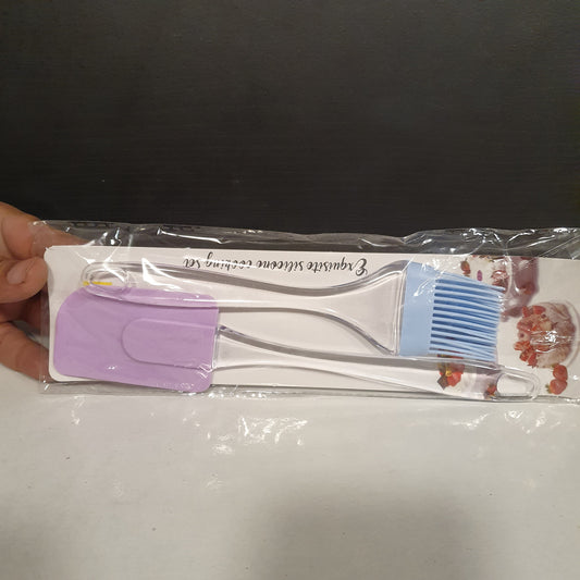 2 Pcs set of Silicone Brush & Spatula For Baking Use 31070