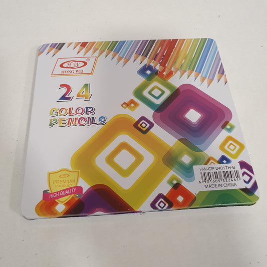 24 pcs Color Pencil Steel Box  31470