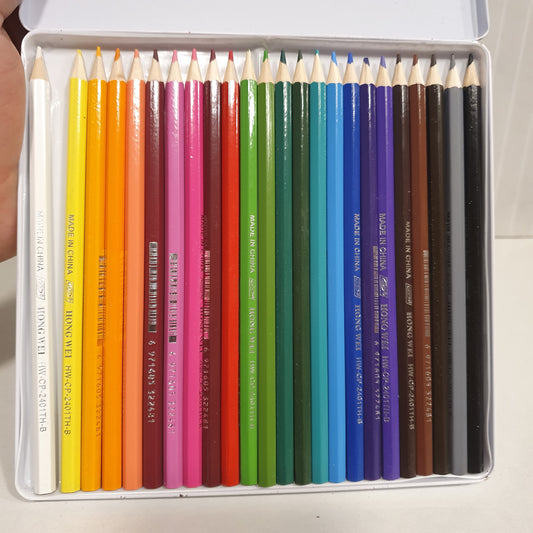 24 pcs Color Pencil Steel Box  31470