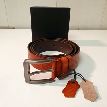 Premium Quality Leather Belt Textured Style Black Brown and Tan 1373