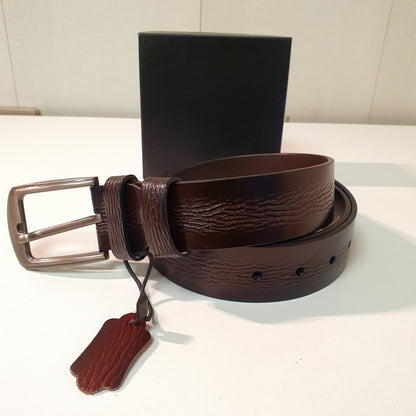 Premium Quality Leather Belt Textured Style Black Brown and Tan 1373