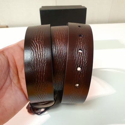 Premium Quality Leather Belt Textured Style Black Brown and Tan 1373