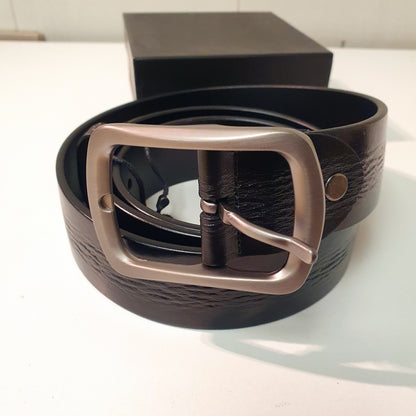 Textured Black Brown Leather Belt 8588
