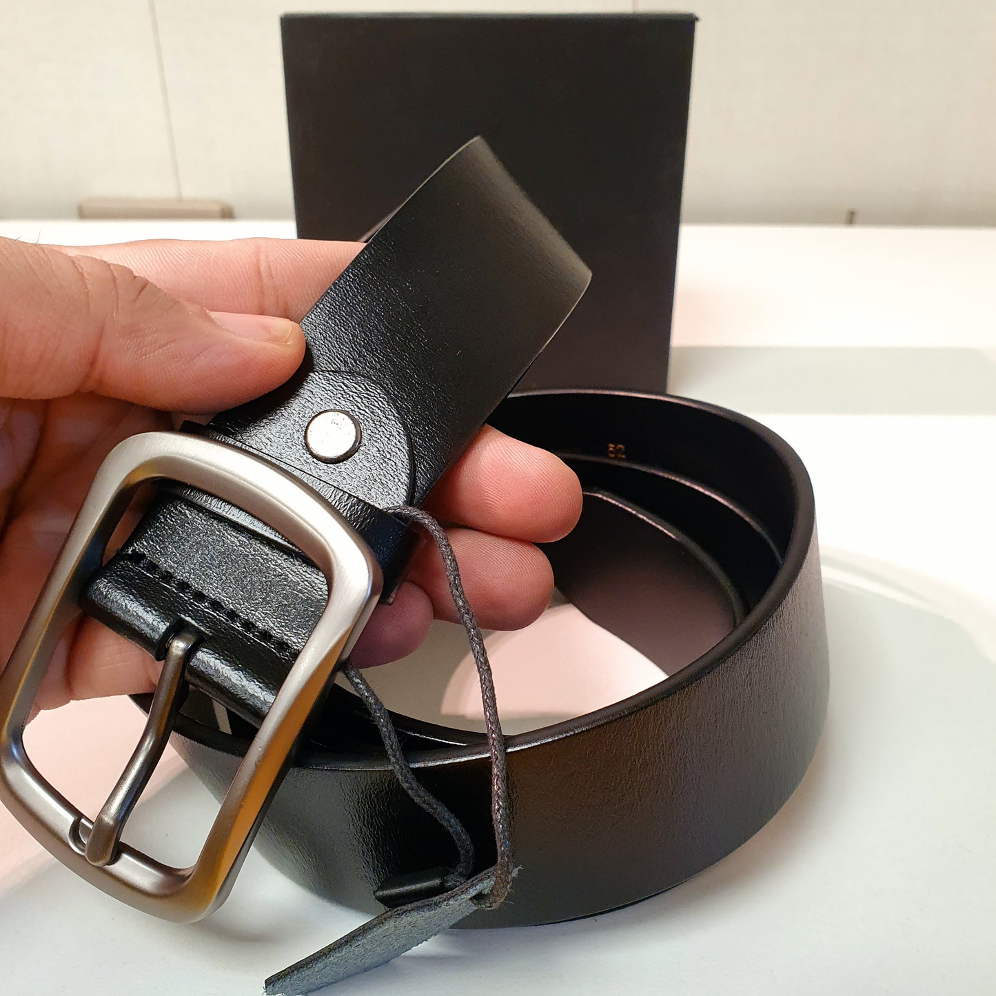 High quality leather Plain Tan Brown Black Belt  8670