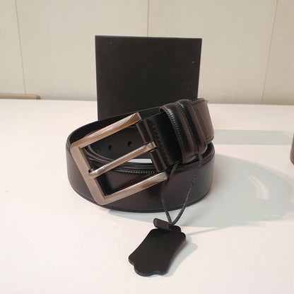 Plain Brown Black Leather Belt 8700